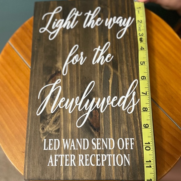 “Light the way for the Newlyweds” rustic wedding sign! - Picture 5 of 5